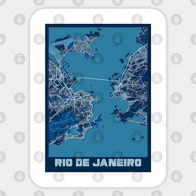 Rio De Janeiro - Brazil Peace City Map Sticker by tienstencil